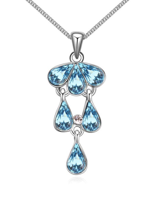 QIANZI Water Drop austrian Crystals Pendant Alloy Necklace 2