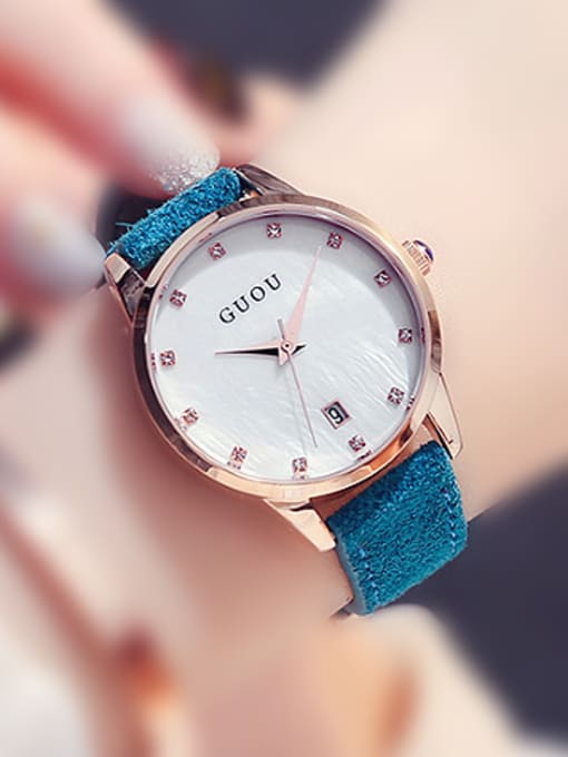 Blue GUOU Brand Classical Mechanical Women Watch