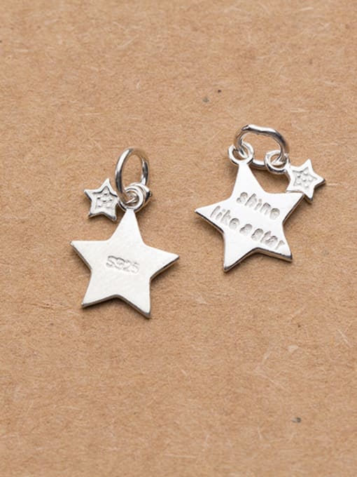 FAN 925 Sterling Silver With White Gold Plated Cute Star Charms 2