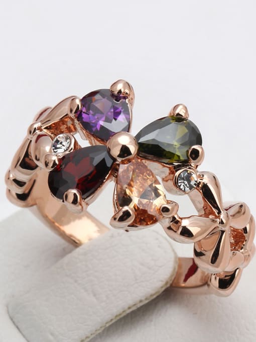 ZK Colorful Flower High Quality Women Party Ring 2