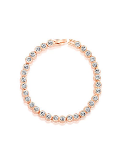 Rose Gold Elegant Round Shaped Austria Crystal Bracelet