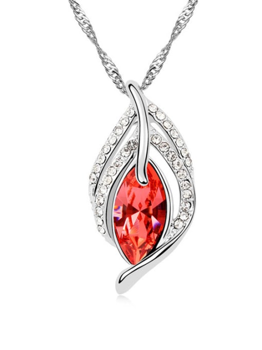 Red Fashion Oval austrian Crystals Alloy Necklace