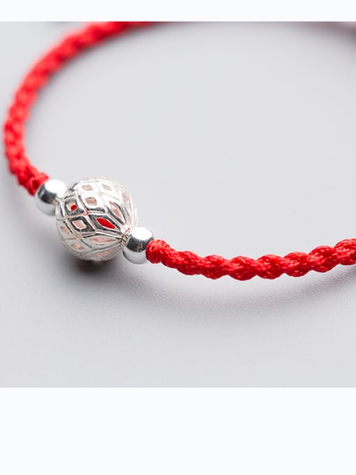 FAN 925 Sterling Silver With Silver Plated and Hollow ball Woven & Braided Bracelets 1