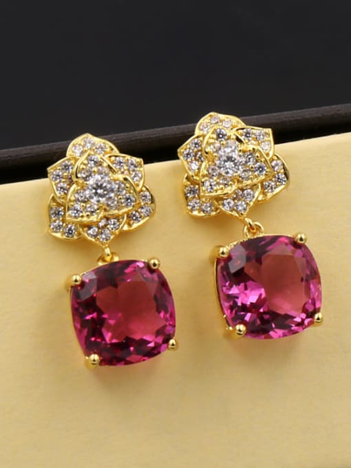 Golden Exquisite Copper Drop Cluster earring