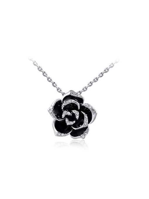 Platinum Personality Austria Crystal Rose Shaped Necklace