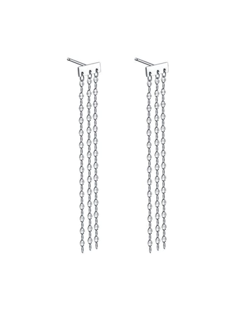 Dan 925 Sterling Silver  Trendy Long stream comb Drop Earrings 0