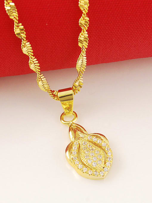 Yi Heng Da Shimmering 24K Gold Plated Rhinestone Geometric Necklace 2