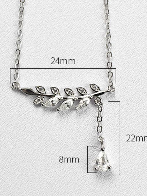 DAKA Sterling Silver personalized diamond Leaf Necklace 4