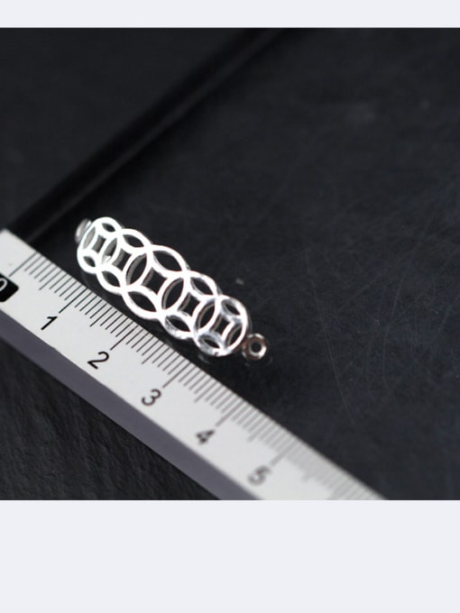 FAN 925 Sterling Silver With Silver Plated Personality Geometric  Connectors 2