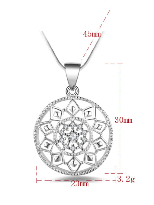 Ya Heng Simple Hollow Zirconias Flower Pendant Copper Necklace 3