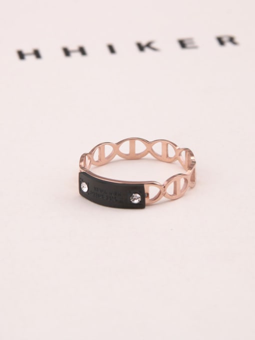 GROSE Hollow Black and rose gold Color Ring 2