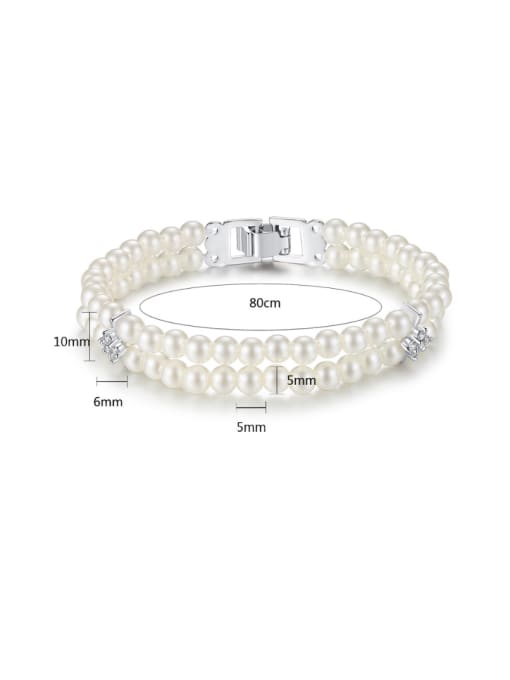 BLING SU AAA zircon synthetic pearl bracelet 2