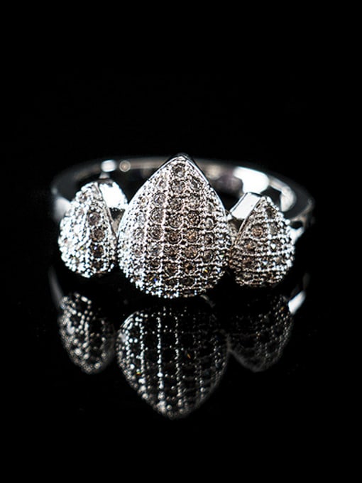 Lan Fu 5A Cubic Zircon Water Drop shaped Four Pieces Jewelry Set 2