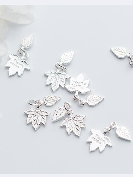 FAN 925 Sterling Silver With Silver Plated Trendy Leaf Charms 1