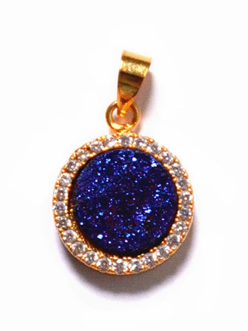 Blue Fashion Shiny Round Natural Crystal Pendant