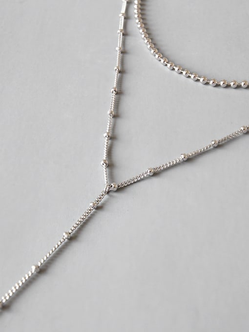DAKA Simple silver chain chain Long Necklace 0