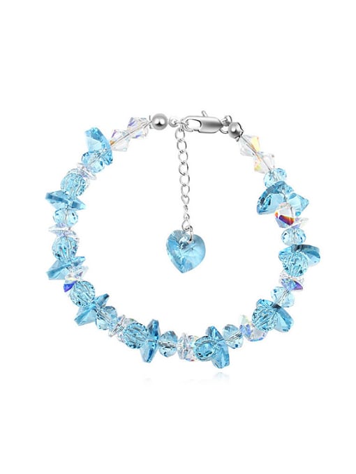 light blue Fashion Shiny Irregular austrian Crystals Alloy Bracelet