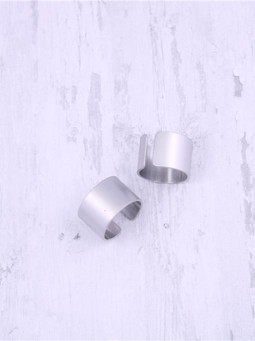 GROSE Titanium With Platinum Plated Simplistic Geometric Free Size Rings 0