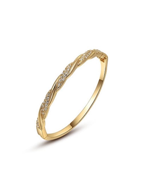 18K Gold Delicate Geometric Shaped 18K Gold Plated Bangle