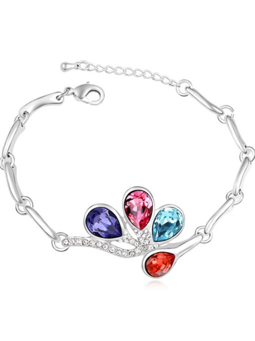 multi-color Fashion Water Drop shaped austrian Crystals Alloy Bracelet