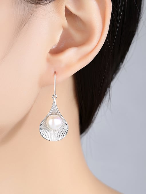 CCUI Sterling silver 9-9.5mm natural pearl 18K gold plated earrings 1