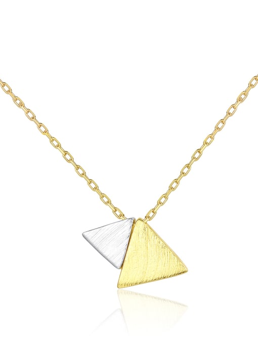 CCUI 925 Sterling Silver with  Glossy  Simplistic Triangle Necklaces
