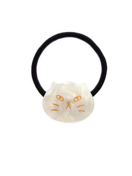 White marble Rubber Band With Cellulose Acetate  Cute Cartoon Children cat Hair Ropes