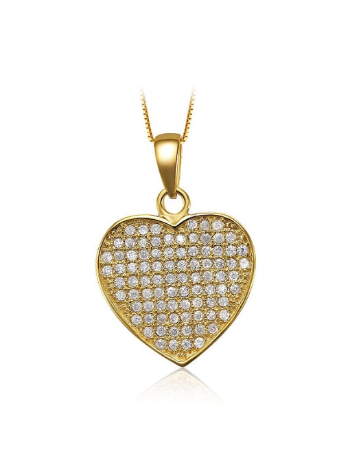 One Silver Gold Plated Round Zircon Pendant 0