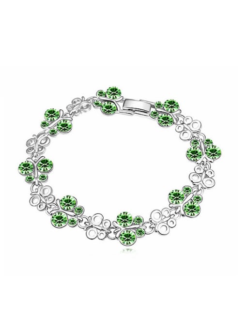 green Fashion Cubic austrian Crystals Butterfly Alloy Bracelet
