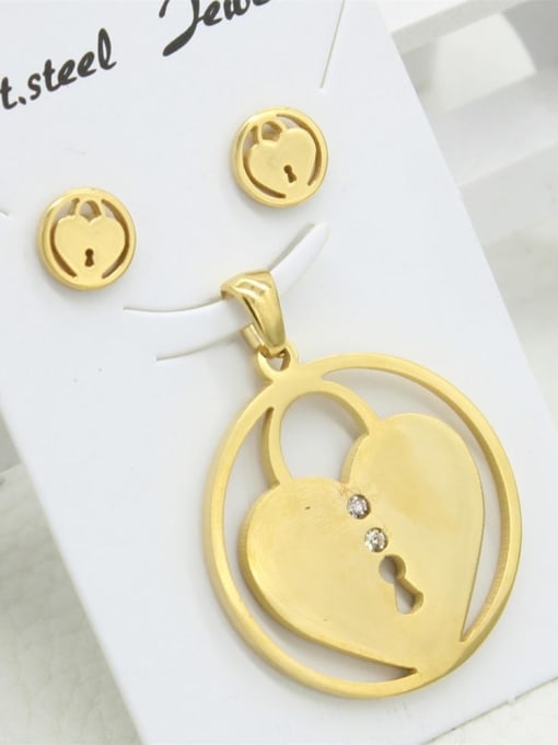 XIN DAI Gold Plated Round Shape Heart Pattern Set