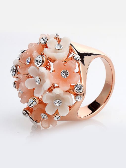 Wei Jia Fashion Cubic Rhinestones-studded Flowers Alloy Ring 1