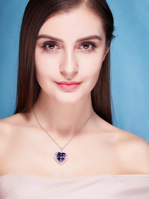 CEIDAI Purple Heart-shaped Necklace 1
