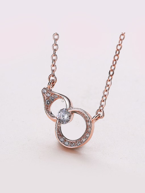 One Silver Gourd Zircon Necklace