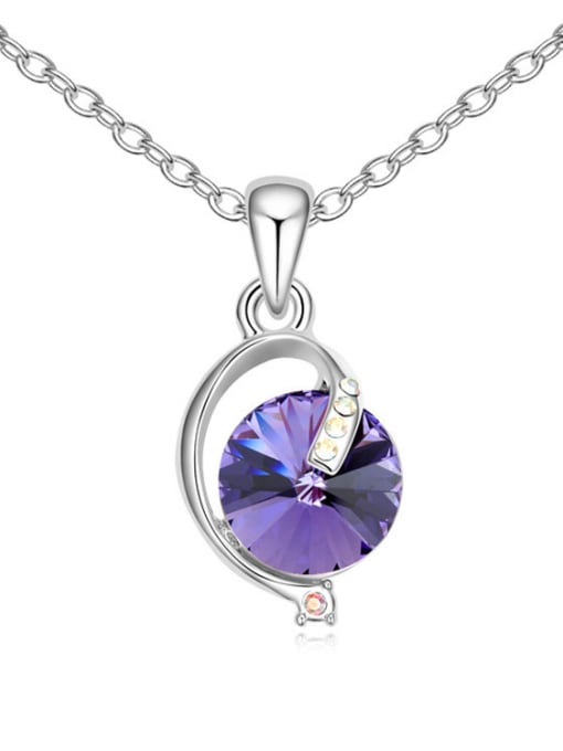 purple Fashion Round austrian Crystal Alloy Necklace