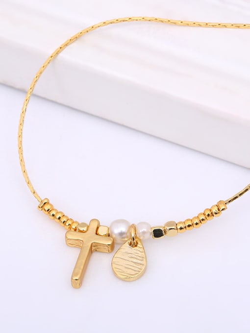 golden Trendy Adjustable Length Artificial Pearl Bracelet