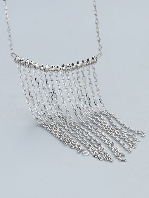 White 925 Silver Tassel Necklace