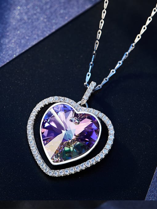 purple Purple Heart-shaped Necklace