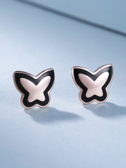 One Silver Trendy Butterfly Shaped Stud Earrings 0