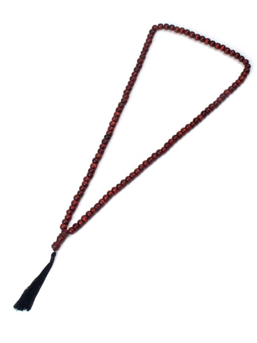 handmade Handmade Wooden Beads Polyamide Tassel Necklace 1