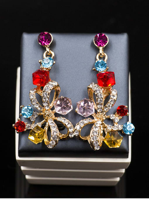 Lan Fu 2018 2018 Irregular Glass Rhinestones Two Pieces Jewelry Set 2