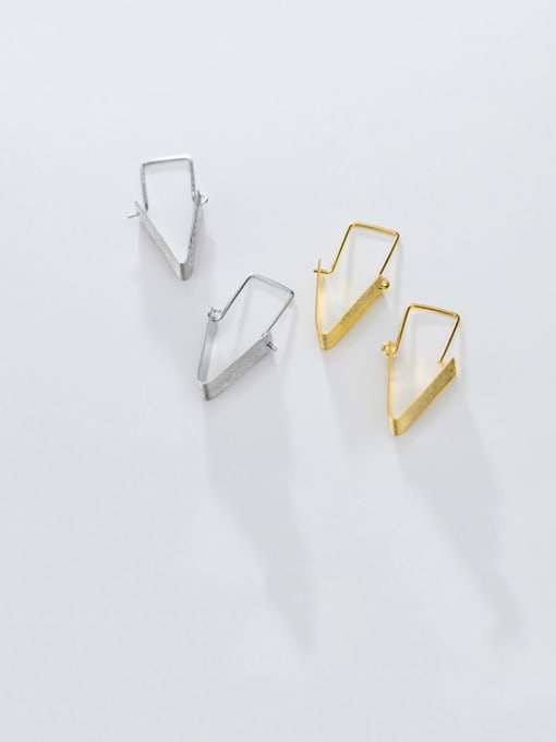 Rosh 925 Sterling Silver With Smooth Simplistic Geometric Clip On Earrings
