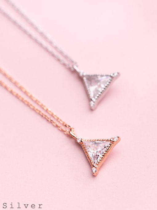 Rosh S925 Silver Necklace Pendant wind fashion Diamond Diamond Pendant temperament geometric collar chain D4323 0