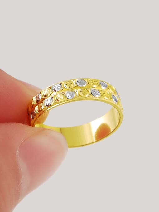 Yi Heng Da Shimmering 24K Gold Plated Geometric Rhinestone Ring 2