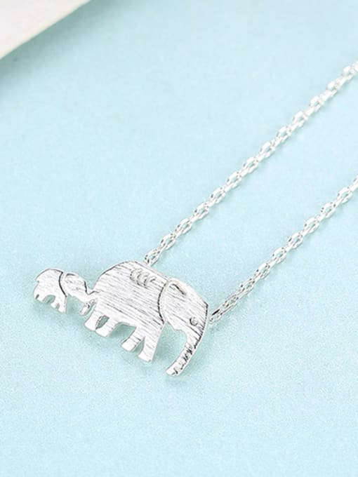 Sliver Sterling silver animal cute elephant necklace