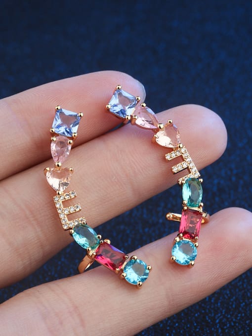 ROSS Copper With Glass stone Fashion Geometric 2 Piece Jewelry Set 4