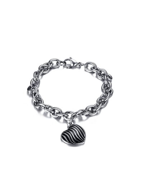 CONG Exquisite Hear Shaped Glue Stainless Steel Bracelet