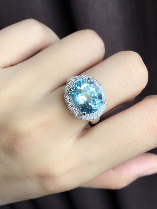 Deli Exaggerated Shiny Sapphire Gemstone Engagement Ring 1