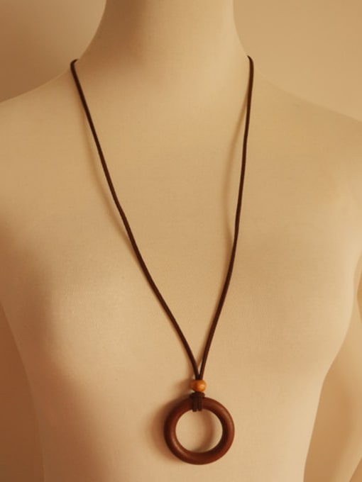 Dandelion Unisex Wooden Round Shaped Necklace 1
