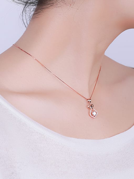 One Silver Rose Gold Plated Leaf Shaped Pendant 1