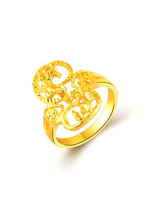 Yi Heng Da Personality 24K Gold Plated Letter S Shaped Wedding Ring